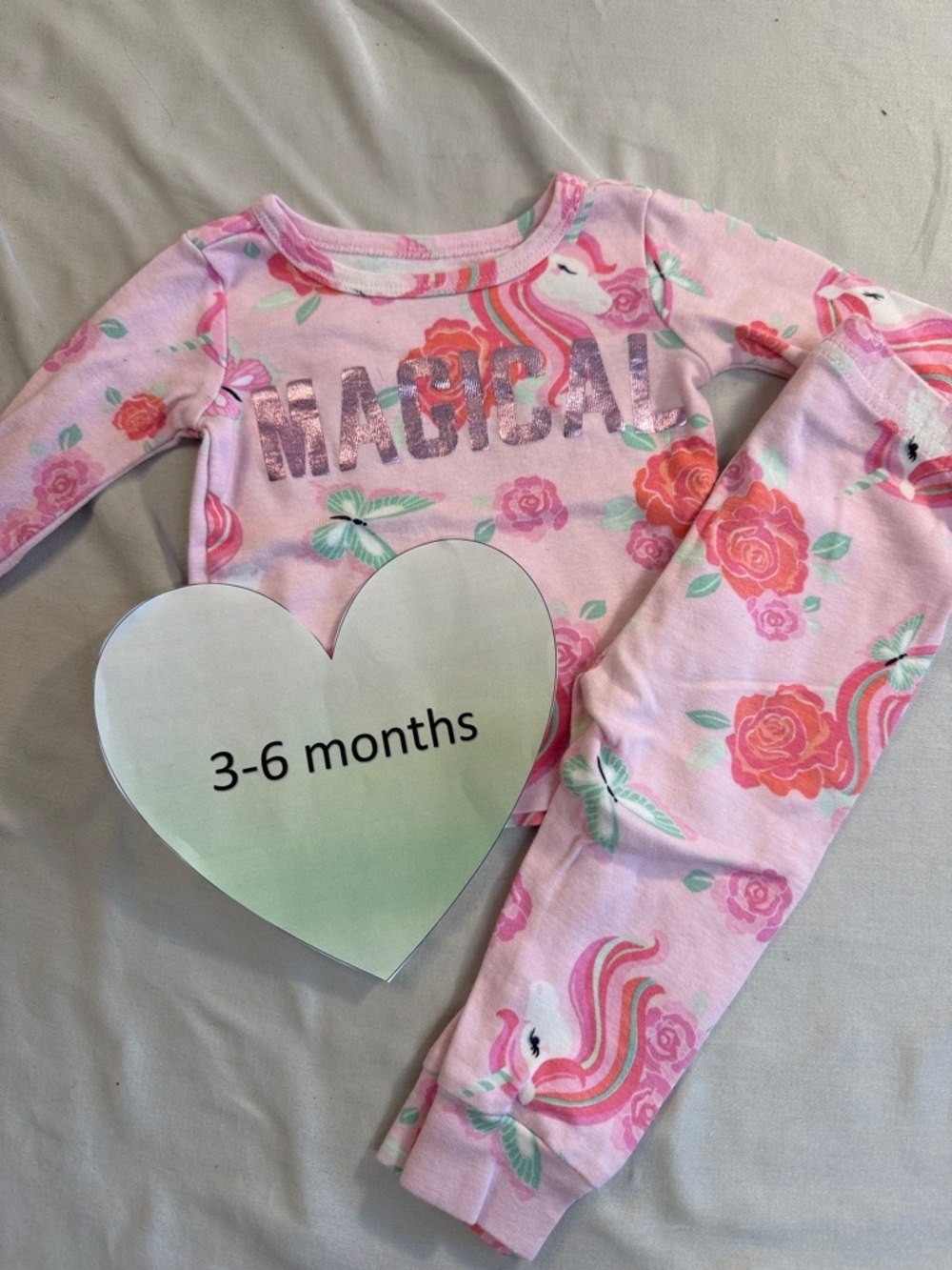 The Children's Place Magical Pink and Green Pajama Set